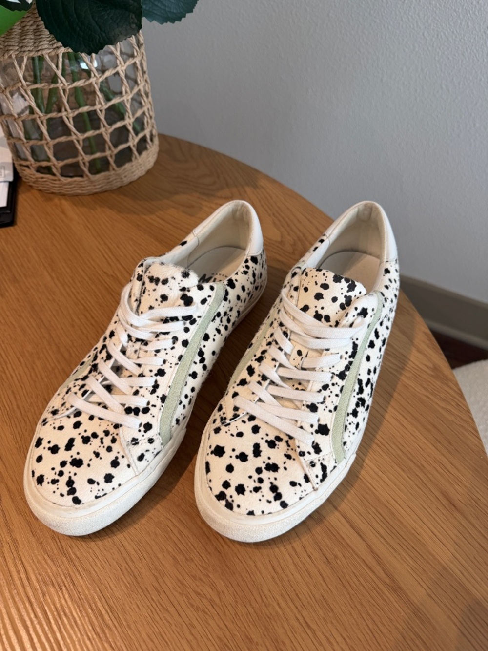 Madewell White Sneakers with Cow Print